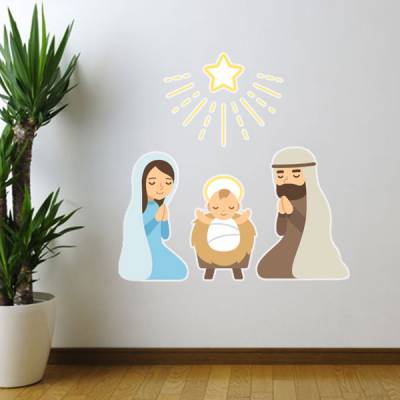 Adesivo de Parede Jesus Maria e José