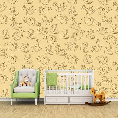 Papel De Parede Infantil Brinquedos Animaizinhos