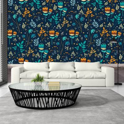 Papel De Parede Adesivo Floral Simples