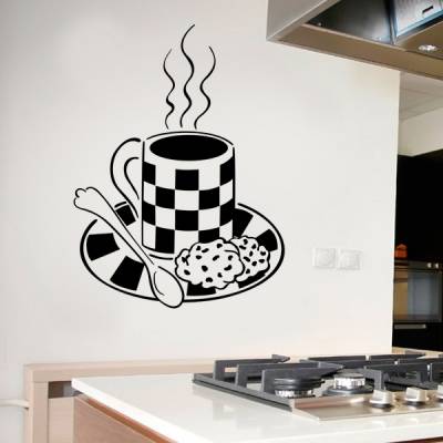 Adesivo de Parede para Cozinha Café com Biscoitos