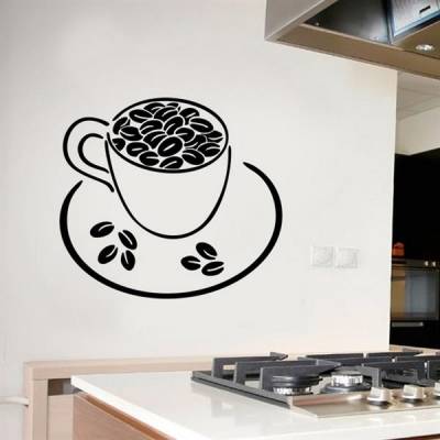 Adesivo de Parede Cozinha Modelo Xícara de Café 3