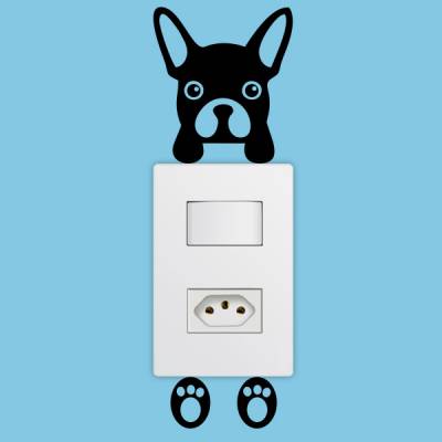 Adesivo de Parede para Interruptor Cachorrinho
