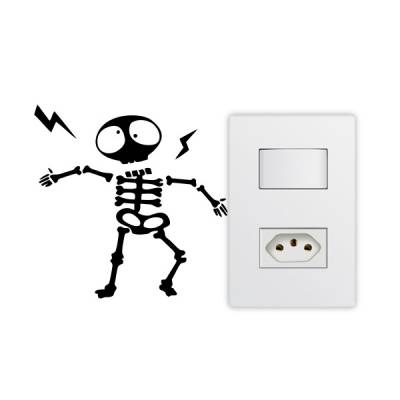 Adesivo de Parede para Interruptor Caveirinha