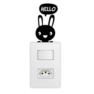Adesivo de Parede para Interruptor Coelhinho Hello