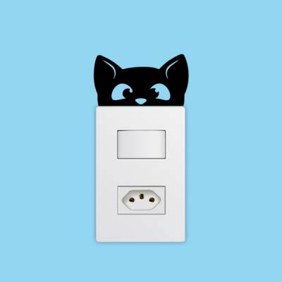 Adesivo de Parede para Interruptor Gatinho Espião
