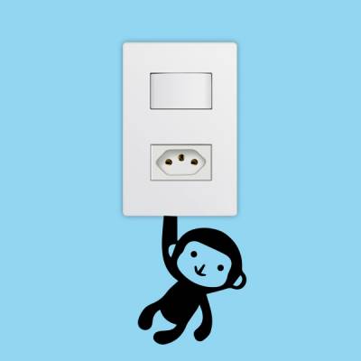 Adesivo de Parede para Interruptor Macaquinho