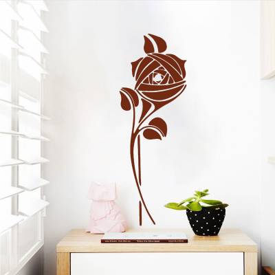 Adesivo de Parede Silhueta Rosa Abrindo