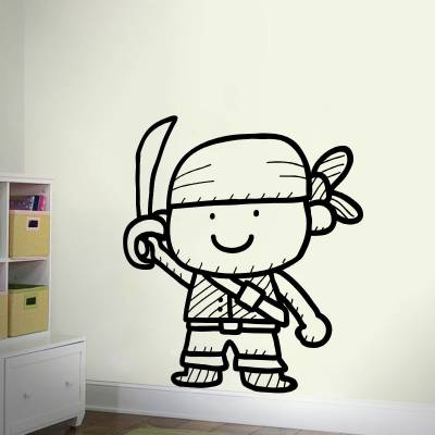Adesivo de Parede Pirata Levantando a Espada