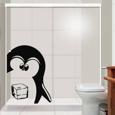 Adesivo De Parede Pinguim Cubo De Gelo