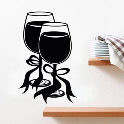 Adesivo de Parede para Cozinha Taça de Vinho