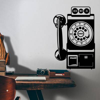 Adesivo De Parede Telefone Retrô Vintage