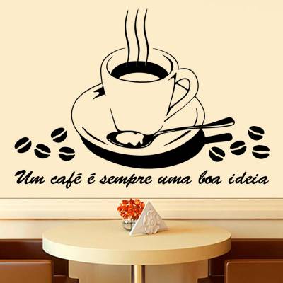 Adesivo de Parede Café Uma Boa Ideia