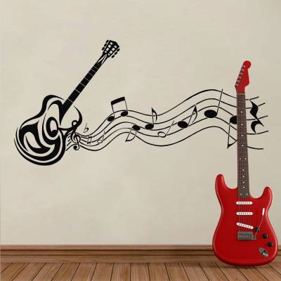 Adesivo De Parede Violão E Melodia