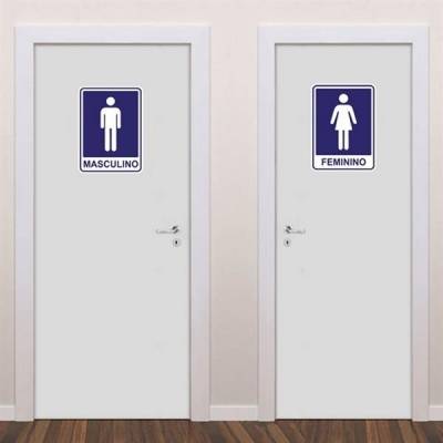 Adesivo de Porta Placa de Banheiro