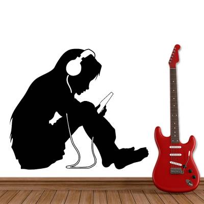 Adesivo De Parede Diversos Adolescente Fone De Ouvido
