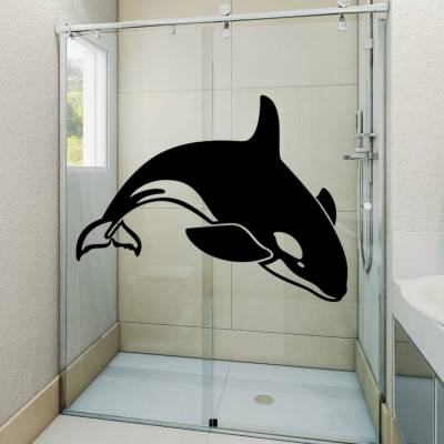 Adesivo Decorativo Box De Banheiro Animais Orca