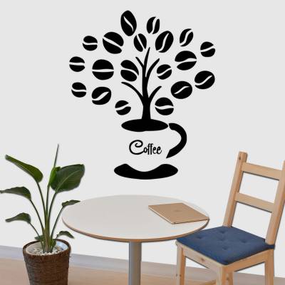Adesivo De Parede Diversos Arvore Xícara de Café 