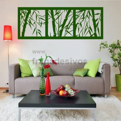 Adesivo de Parede Floral Modelo 24 (Bambu em quadros)