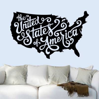 Adesivo de Parede Mapa Estados Unidos