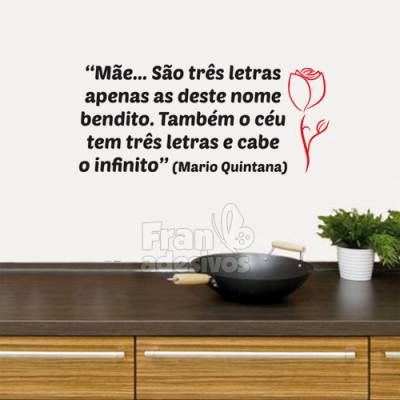 Adesivo decorativo de parede dia Frase para a Mãe