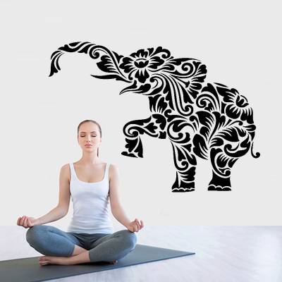 Adesivo De Parede Animais Elefante Floral