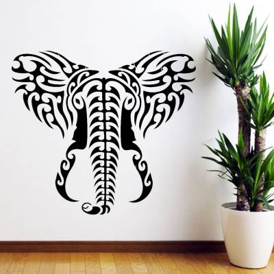 Adesivo De Parede Animais Elefante Tribal