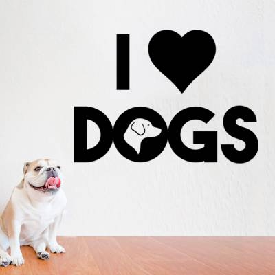 Adesivo De Parede Animais Eu Amo Cachorros