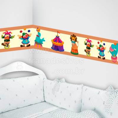 Faixa Decorativa para quarto infantil Circo - Marrom e Bege