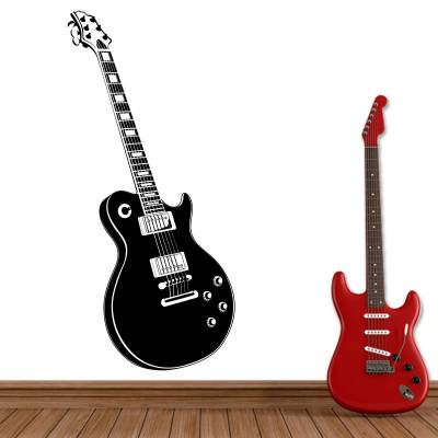 Adesivo De Parede Musical Silhueta Guitarra