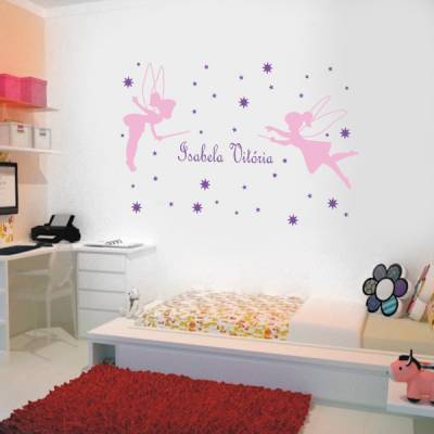 Adesivo decorativo Fadinhas com nome personalizado