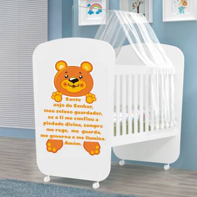 Adesivo para Berço - Ursinho - Oração Santo Anjo
