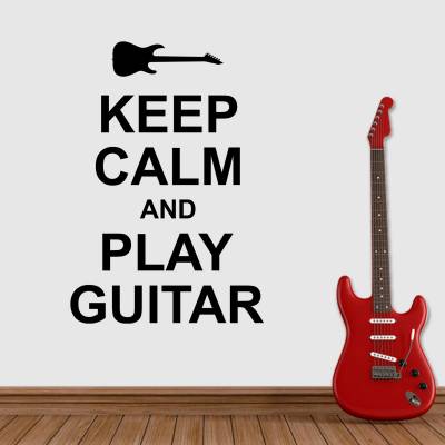 Adesivo De Parede Keep Calm And Play Guitar