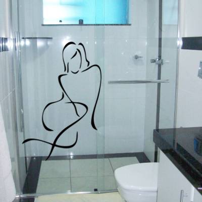 Adesivo para Box Banheiro Traços de Mulher
