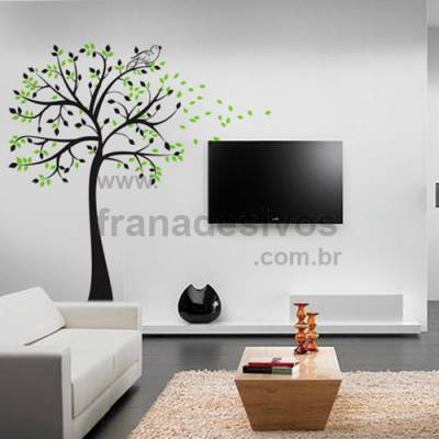 Adesivo de Parede Floral Arvore e Pássaros 03