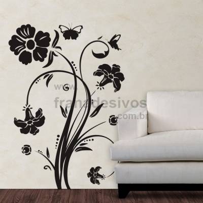 Adesivo Decorativo de Parede Floral Modelo 01
