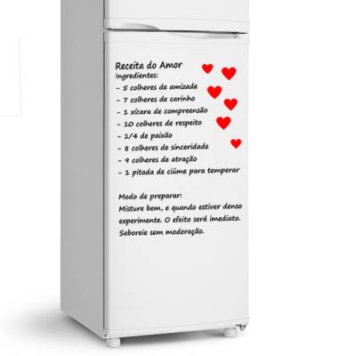 Adesivo de Geladeira Receita do Amor