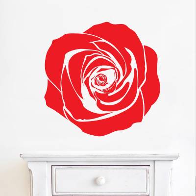 Adesivo de Parede Silhueta Rosa Floral 