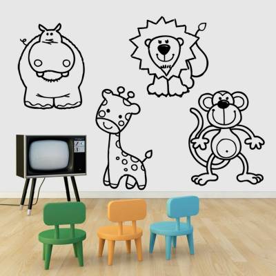 Adesivo De Parede Diversos Animais Selva