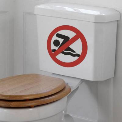 Adesivo de Banheiro para Vaso Acoplado Proibido Nadar