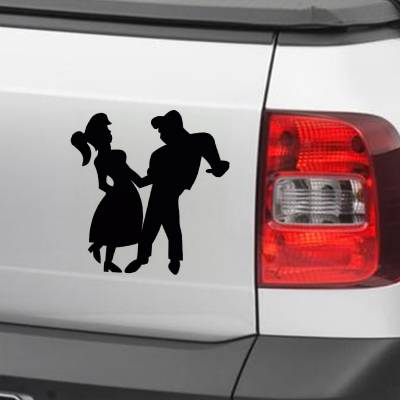 Adesivo Para Carro E Moto Casal Retrô Dançando