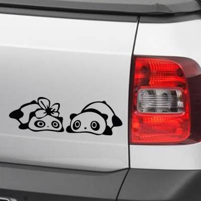 Adesivo de Carro e Moto Divertidos Casal De Pandas Deitados