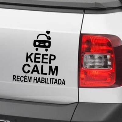 Adesivo de Carro E Moto Keep Kalm And Recém Habilitada