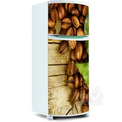Adesivo para Geladeira Inteira - Grãos de Café