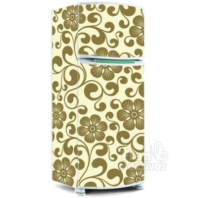 Adesivo para envelopamento de geladeira - Floral 4
