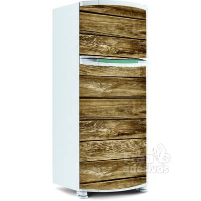 Adesivo para Geladeira Inteira - Textura de Madeira