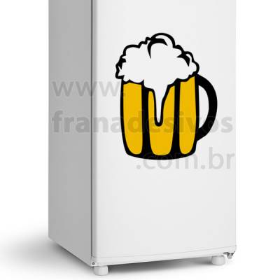 Adesivo de Geladeira Copo de Cerveja