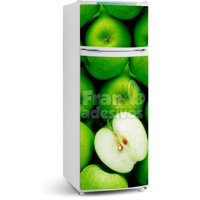 Adesivo para Geladeira Inteira - Tema Maça Verde