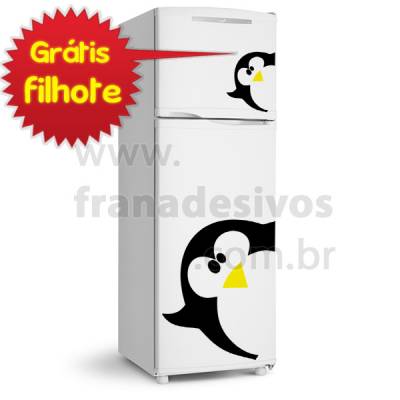 Adesivo de Geladeira Pinguim de Lado