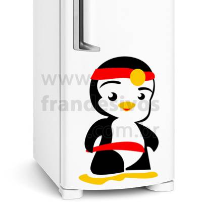 Adesivo de Geladeira Pinguim Ninja