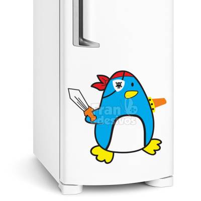 Adesivo para Geladeira Pinguim Pirata
